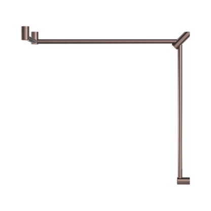 Mecca Care 32mm DDA Accessible Toilet Grab Rail Set 90 Degree Continuous 600X1065X1025mm Brushed Bronze