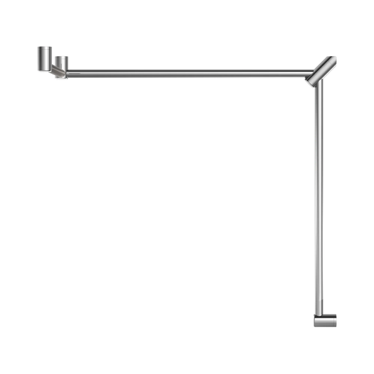 Mecca Care 32mm DDA Accessible Toilet Grab Rail Set 90 Degree Continuous 600X1065X1025mm Chrome