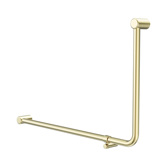 Mecca Care 32mm DDA Accessible Toilet 90 Degree Bent Tube Grab Rail 600X1000mm Brushed Gold