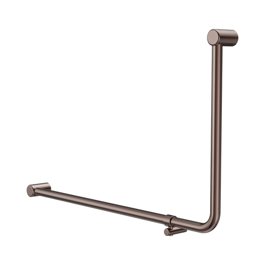 Mecca Care 32mm DDA Accessible Toilet 90 Degree Bent Tube Grab Rail 600X1000mm Brushed Bronze