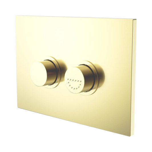 Mecca Care Raised Disabled Care Pneumatic Flush Buttons Plate DDA Accessible Toilet Compliant Brushed Gold