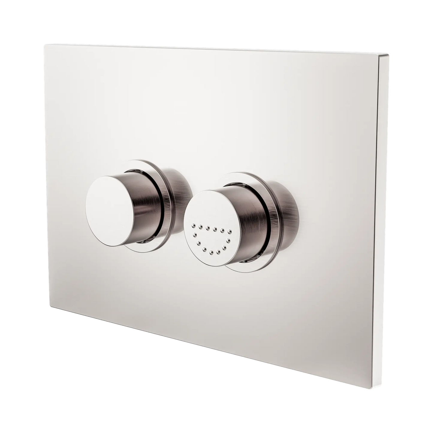 Mecca Care Raised Disabled Care Pneumatic Flush Buttons Plate DDA Accessible Toilet Compliant Brushed Nickel