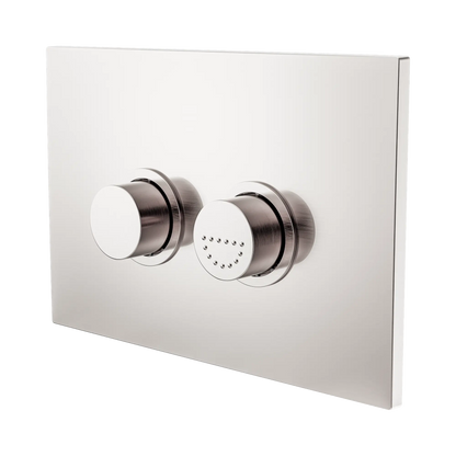 Mecca Care Raised Disabled Care Pneumatic Flush Buttons Plate DDA Accessible Toilet Compliant Brushed Nickel