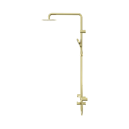 Mecca Care 32mm T Bar Grab Rail 1100x750mm Twin Shower Set Brushed Gold