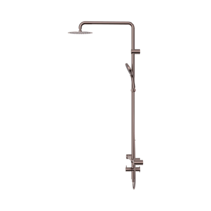 Mecca Care 32mm T Bar Grab Rail 1100x750mm Twin Shower Set Brushed Bronze
