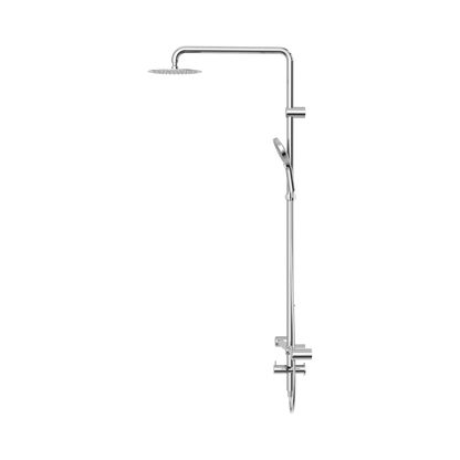 Mecca Care 32mm T Bar Grab Rail 1100x750mm Twin Shower Set Chrome