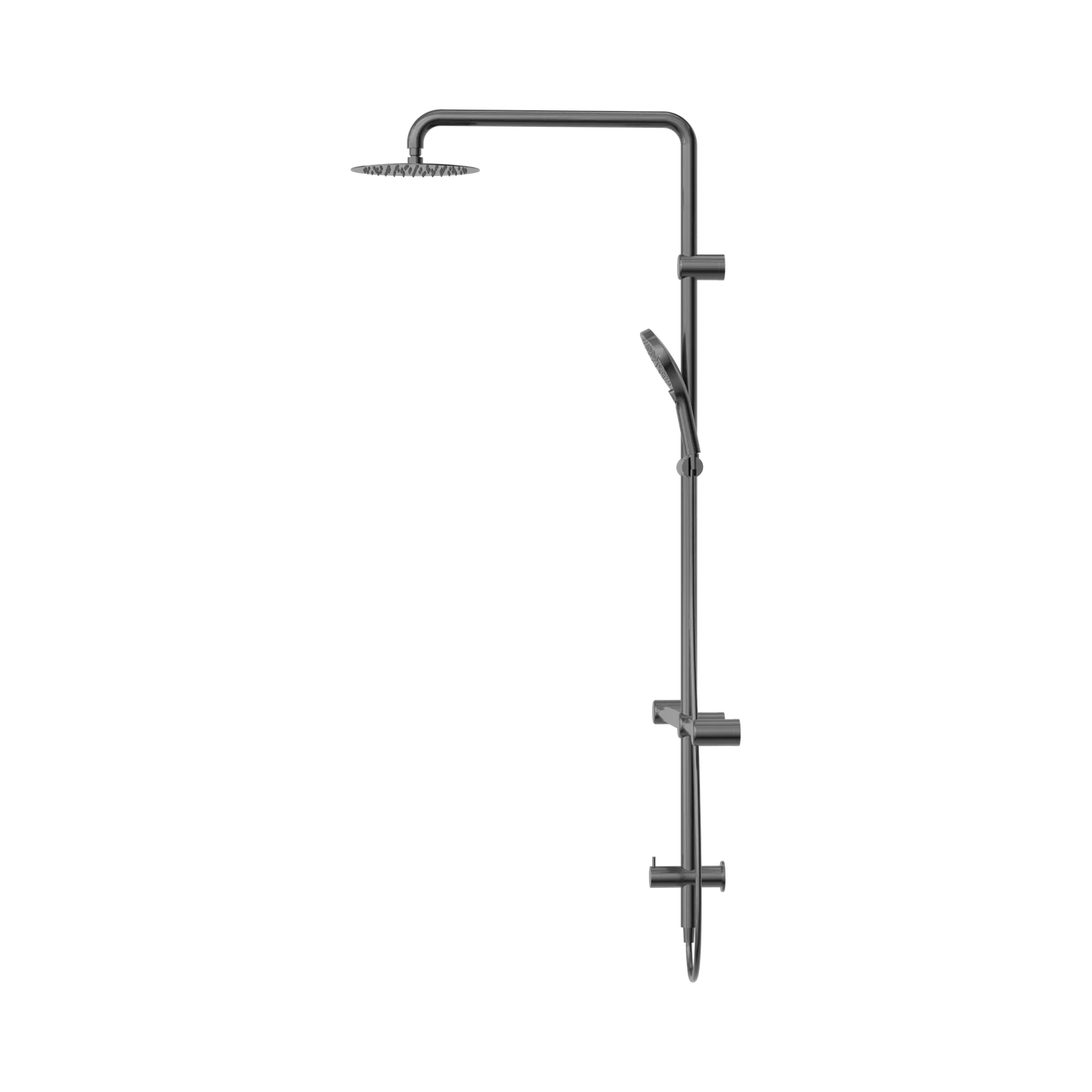 Mecca Care 32mm T Bar Grab Rail 1100x750mm Twin Shower Set Gun Metal
