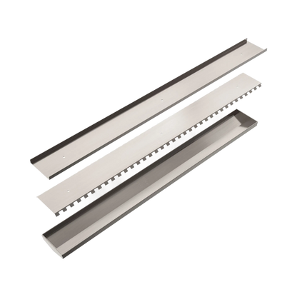 Nero - Tile Insert V Channel Floor Grate 89Mm Outlet Without Outlet And Hole Saw Brushed Nickel