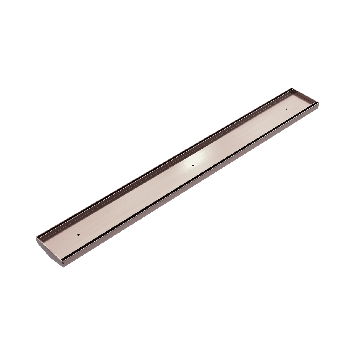 Nero - Tile Insert V Channel Floor Grate 89Mm Outlet Without Outlet And Hole Saw Brushed Bronze