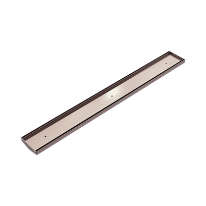 Nero - Tile Insert V Channel Floor Grate 89Mm Outlet Without Outlet And Hole Saw Brushed Bronze