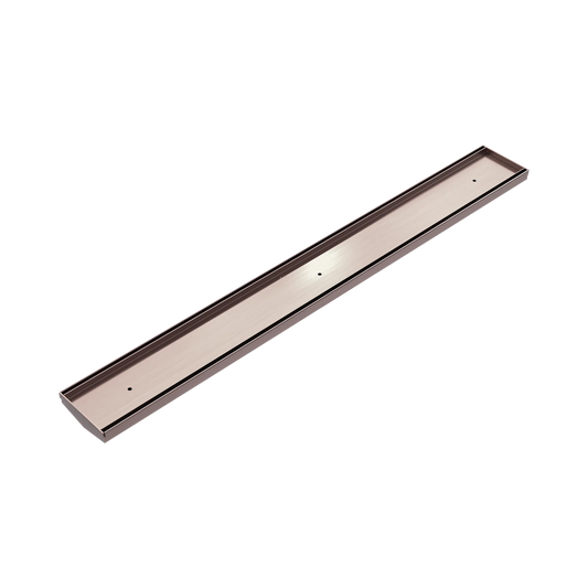 Nero - Tile Insert V Channel Floor Grate 89Mm Outlet Without Outlet And Hole Saw Brushed Bronze