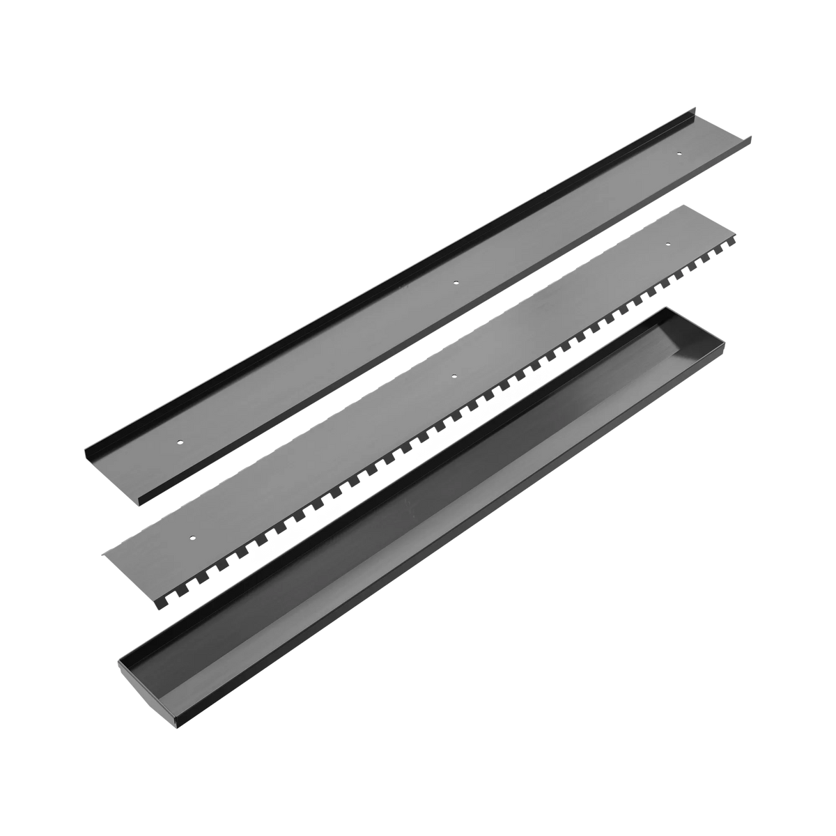 Nero - Tile Insert V Channel Floor Grate 89Mm Outlet Without Outlet And Hole Saw Gun Metal