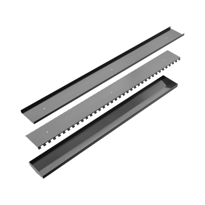 Nero - Tile Insert V Channel Floor Grate 89Mm Outlet Without Outlet And Hole Saw Gun Metal
