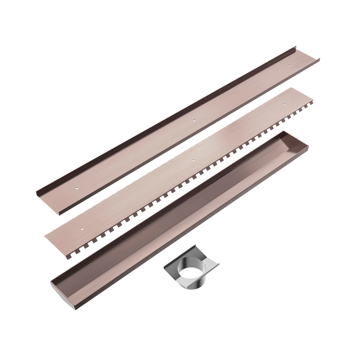 Tile Insert V Channel 900x106mm Floor Grate 90mm Outlet Brushed Bronze