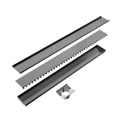 Tile Insert V Channel 900x106mm Floor Grate 90mm Outlet Gun Metal