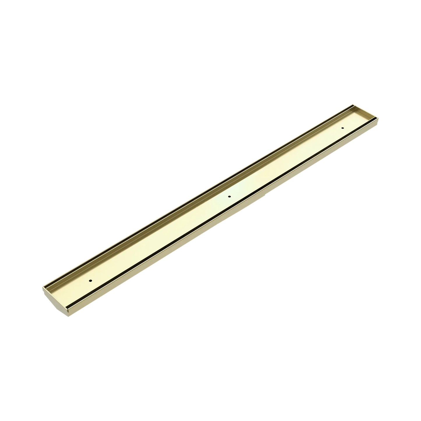 Nero - Tile Insert V Channel Floor Grate 50Mm Outlet Without Outlet And Hole Saw Brushed Gold