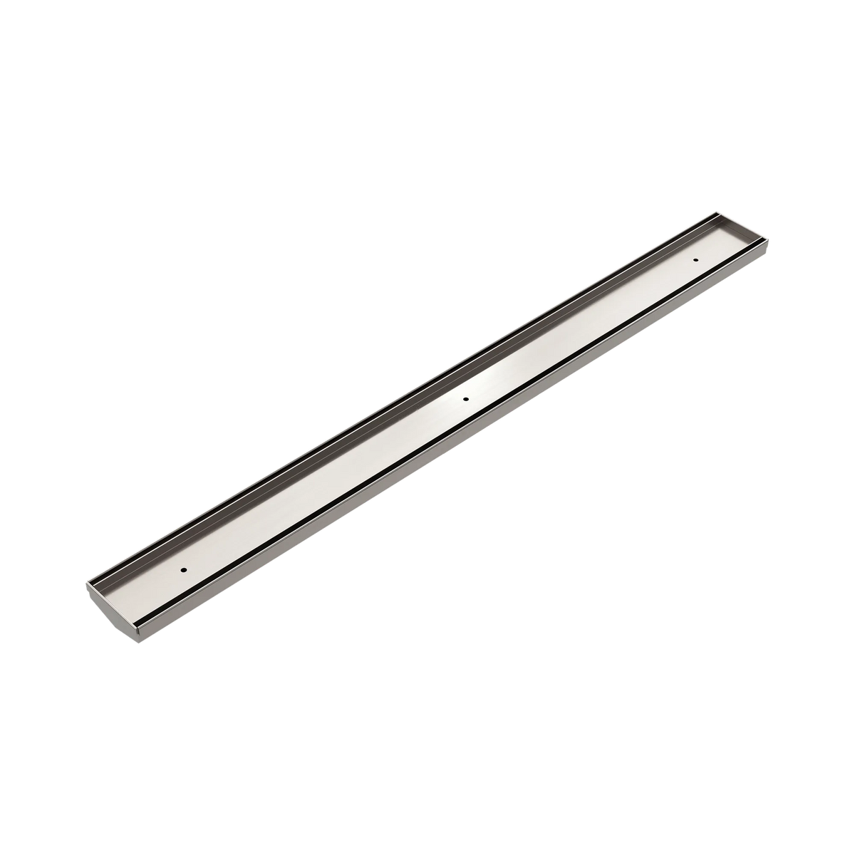Nero - Tile Insert V Channel Floor Grate 50Mm Outlet Without Outlet And Hole Saw Brushed Nickel