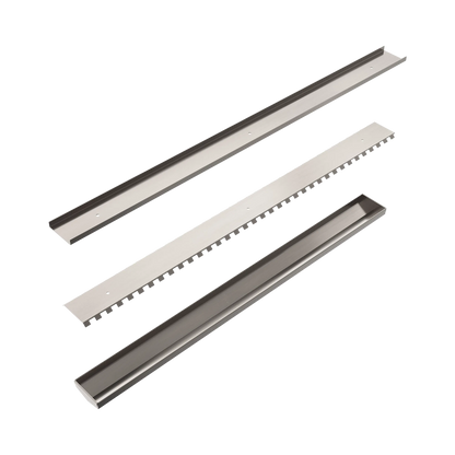 Nero - Tile Insert V Channel Floor Grate 50Mm Outlet Without Outlet And Hole Saw Brushed Nickel