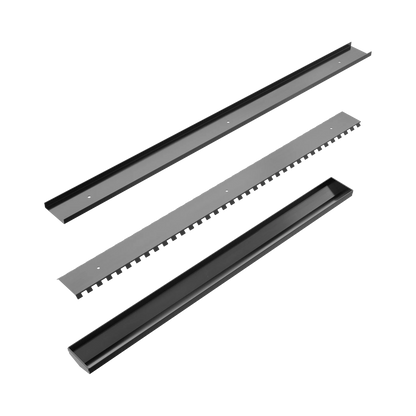 Nero - Tile Insert V Channel Floor Grate 50Mm Outlet Without Outlet And Hole Saw Gun Metal