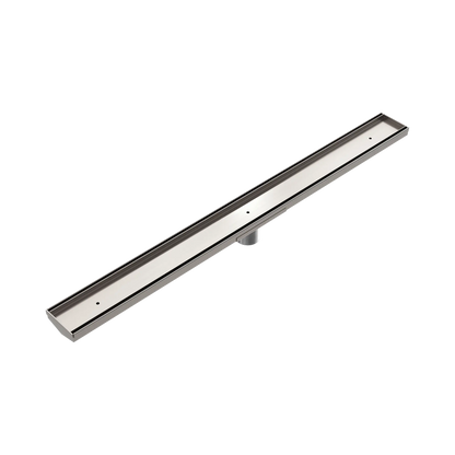 Tile Insert V Channel 900x82mm Floor Grate 50mm Outlet Brushed Nickel
