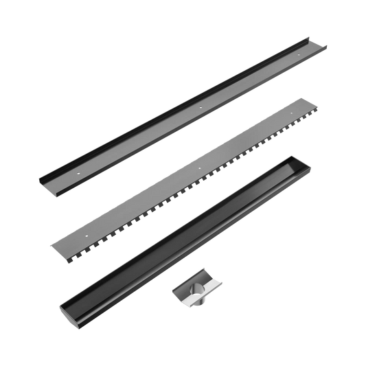 Tile Insert V Channel 900x82mm Floor Grate 50mm Outlet Gun Metal