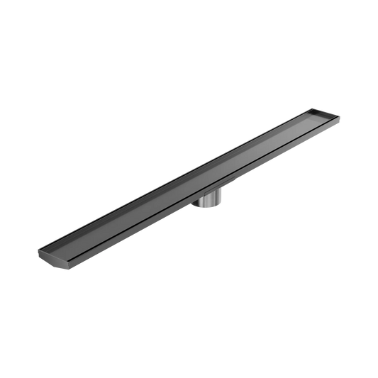Tile Insert V Channel 1200x106mm Floor Grate 90mm Outlet Gun Metal
