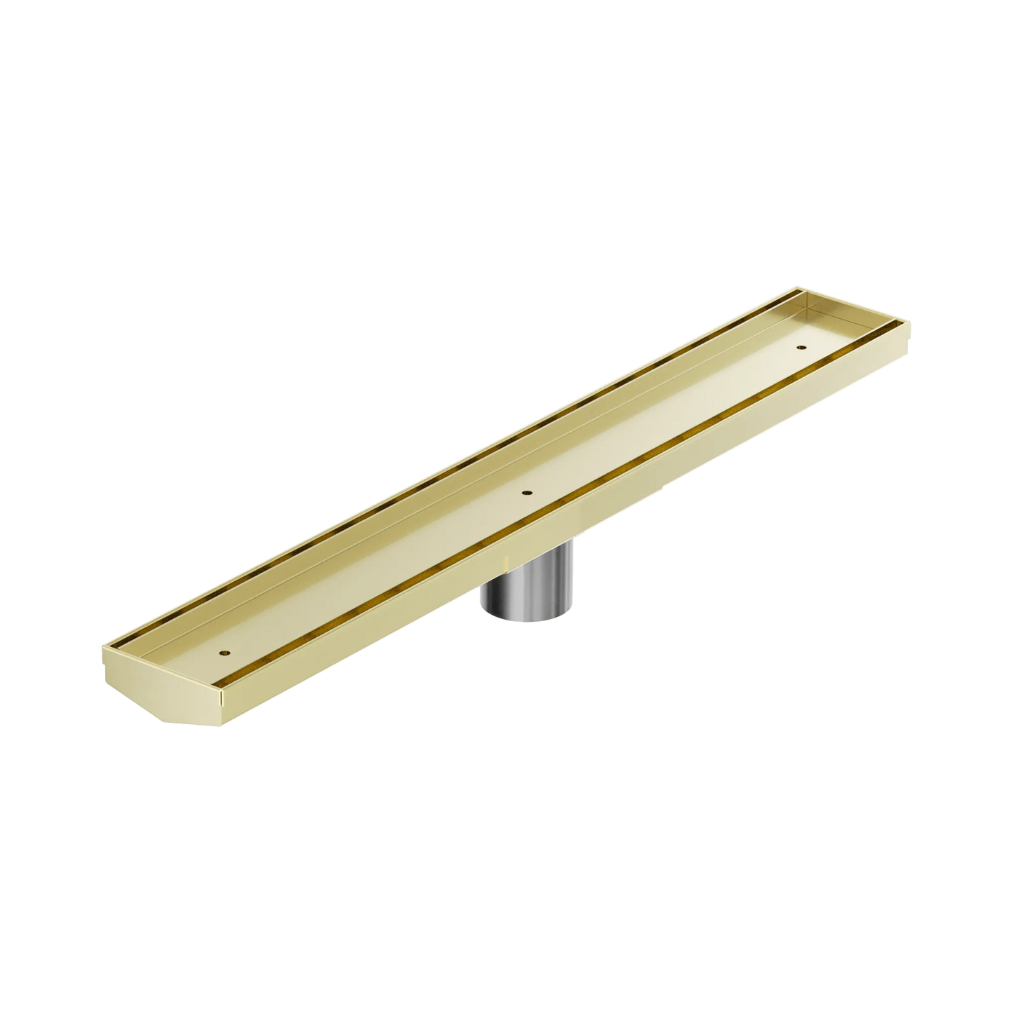 Tile Insert V Channel 600x82mm Floor Grate 50mm Outlet Brushed Gold