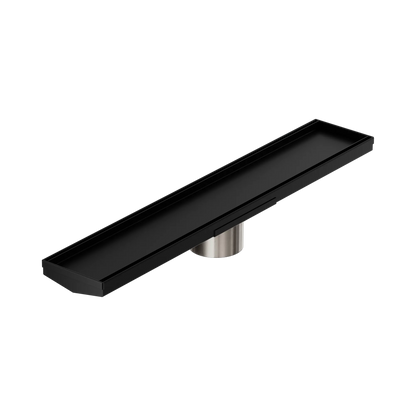Tile Insert V Channel 600x106mm Floor Grate 80mm Outlet Matte Black