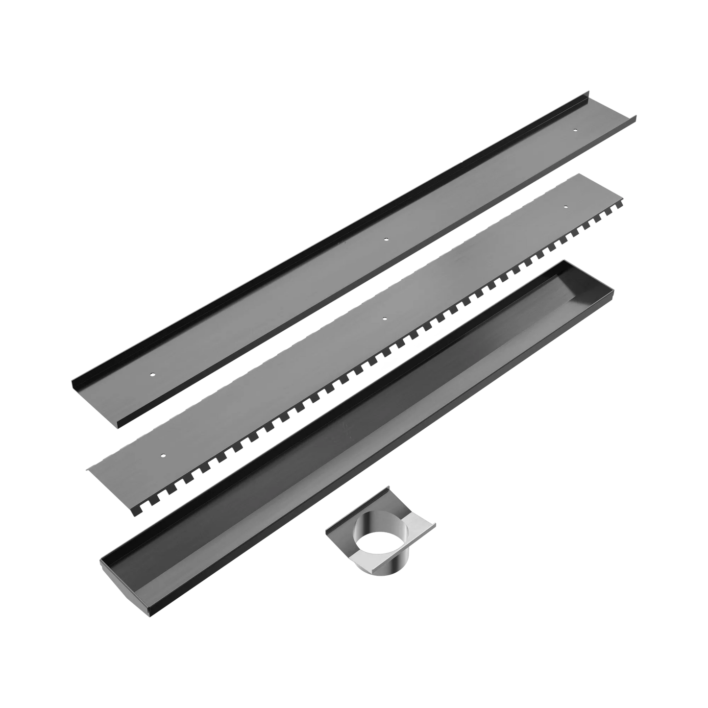 Tile Insert V Channel 800x106mm Floor Grate 90mm Outlet Gun Metal