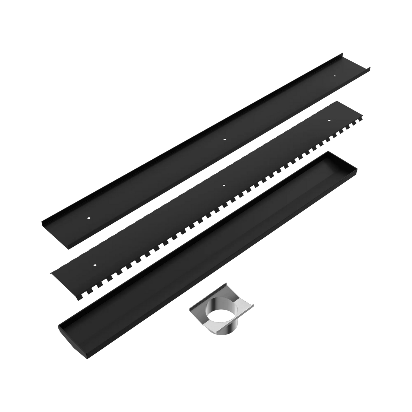 Tile Insert V Channel 800x106mm Floor Grate 90mm Outlet Matte Black