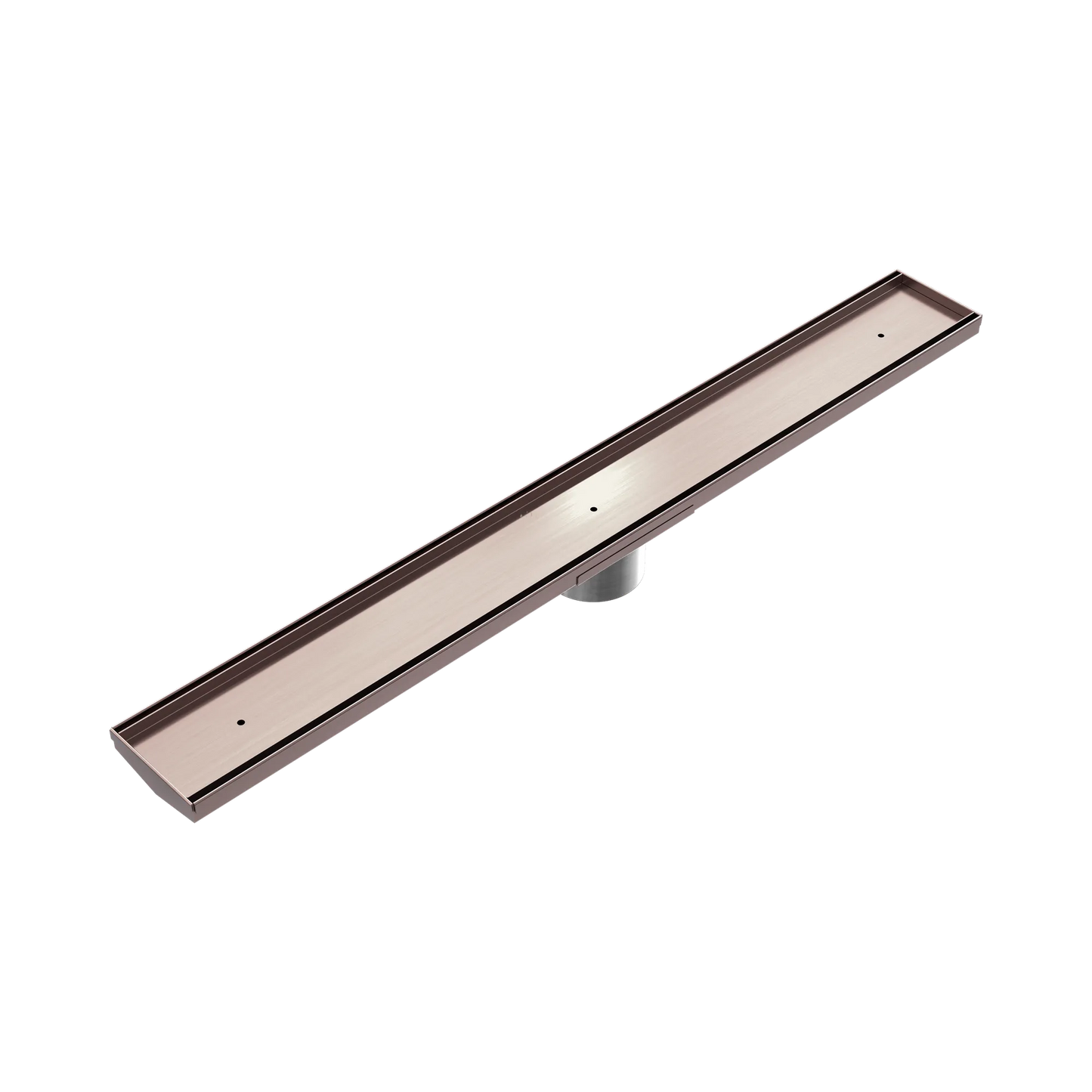 Tile Insert V Channel 800x82mm Floor Grate 50mm Outlet Brushed Bronze