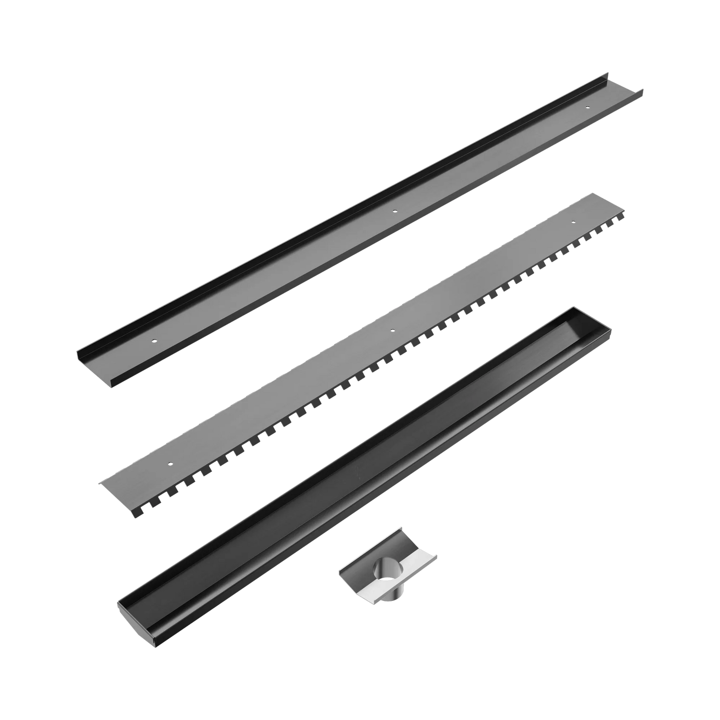 Tile Insert V Channel 800x82mm Floor Grate 50mm Outlet Gun Metal