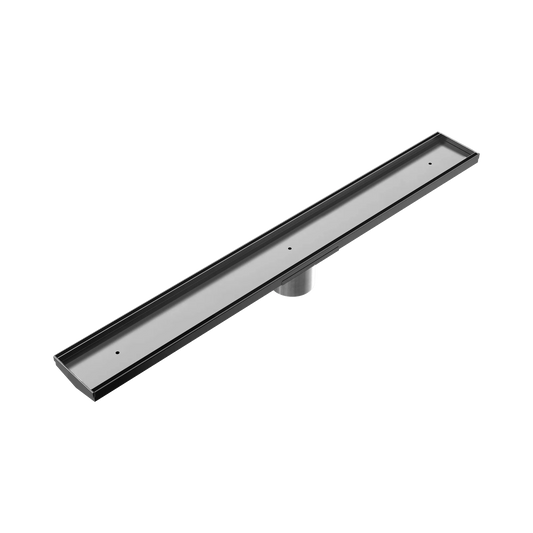 Tile Insert V Channel 800x106mm Floor Grate 80mm Outlet Gun Metal