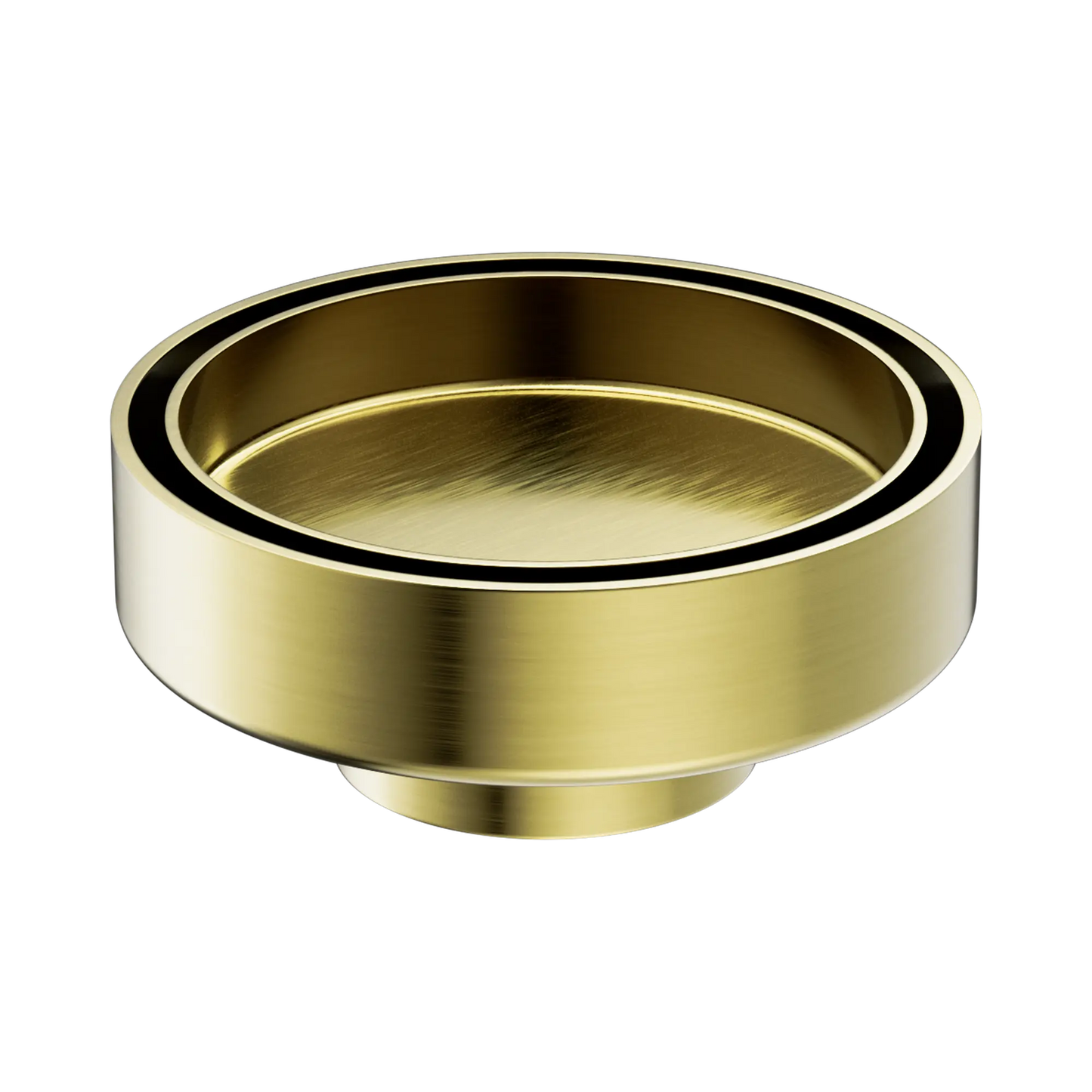 100mm Round Tile Insert Floor Waste 50mm Outlet Brushed Gold