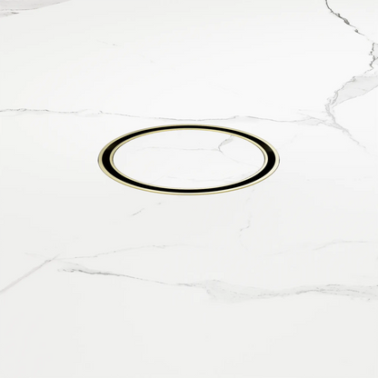 100mm Round Tile Insert Floor Waste 50mm Outlet Brushed Gold
