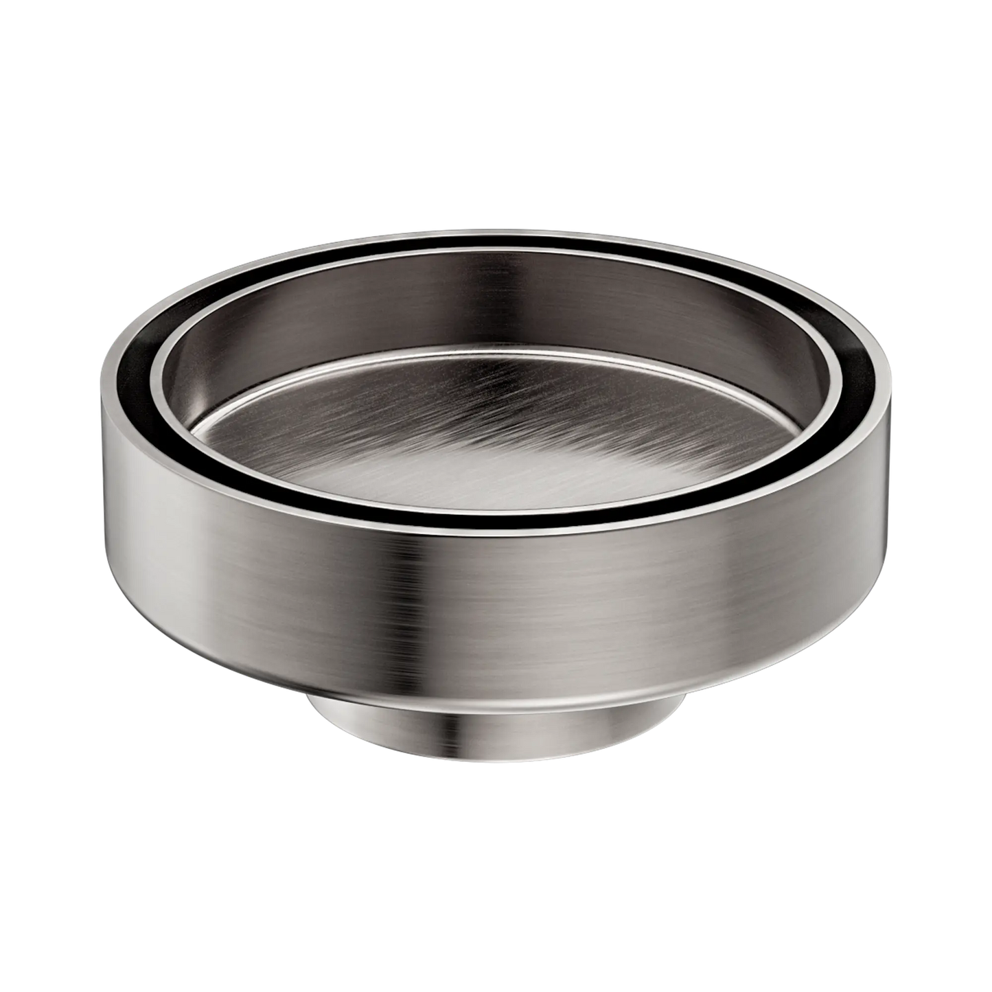100mm Round Tile Insert Floor Waste 50mm Outlet Brushed Nickel
