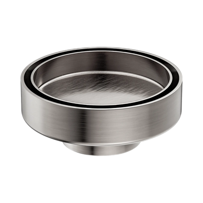 100mm Round Tile Insert Floor Waste 50mm Outlet Brushed Nickel