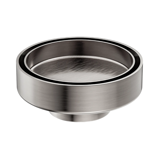 100mm Round Tile Insert Floor Waste 50mm Outlet Brushed Nickel