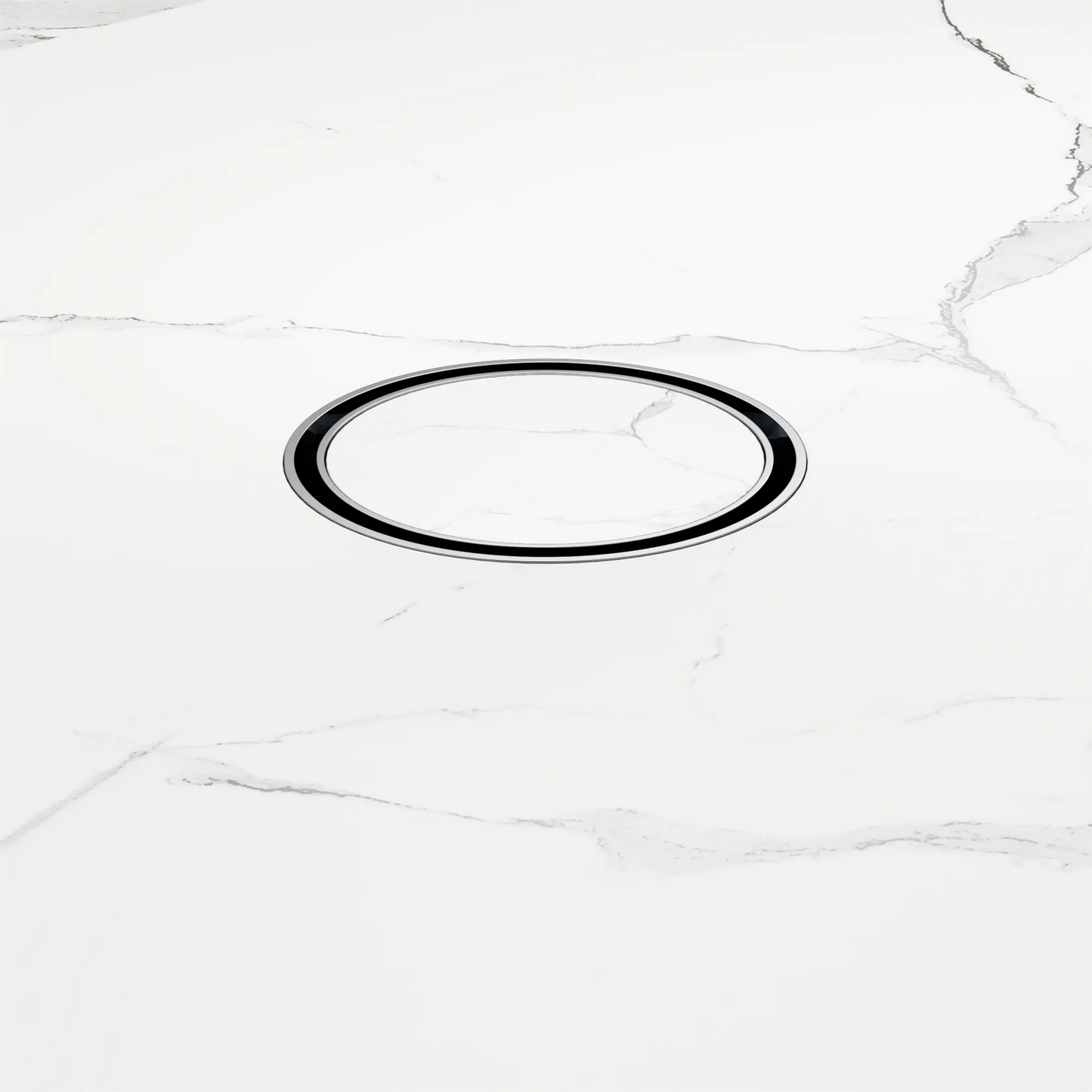 100mm Round Tile Insert Floor Waste 50mm Outlet Brushed Nickel