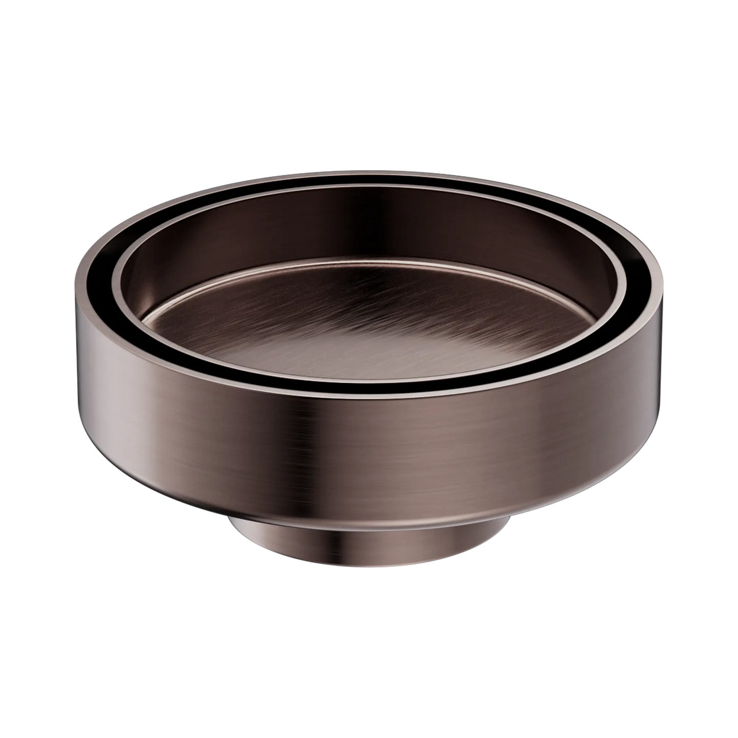 100mm Round Tile Insert Floor Waste 50mm Outlet Brushed Bronze