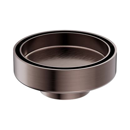 100mm Round Tile Insert Floor Waste 50mm Outlet Brushed Bronze