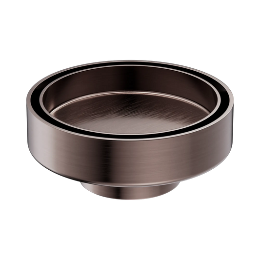100mm Round Tile Insert Floor Waste 50mm Outlet Brushed Bronze