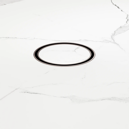 100mm Round Tile Insert Floor Waste 50mm Outlet Brushed Bronze