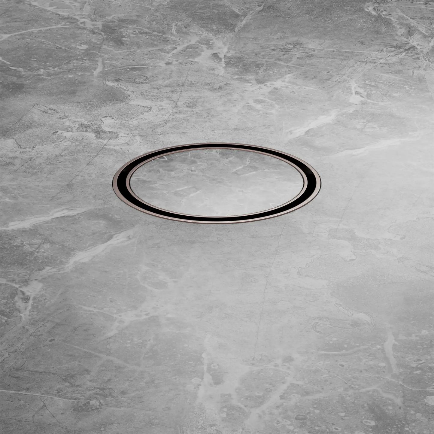 100mm Round Tile Insert Floor Waste 50mm Outlet Brushed Bronze