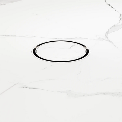 100mm Round Tile Insert Floor Waste 50mm Outlet Chrome