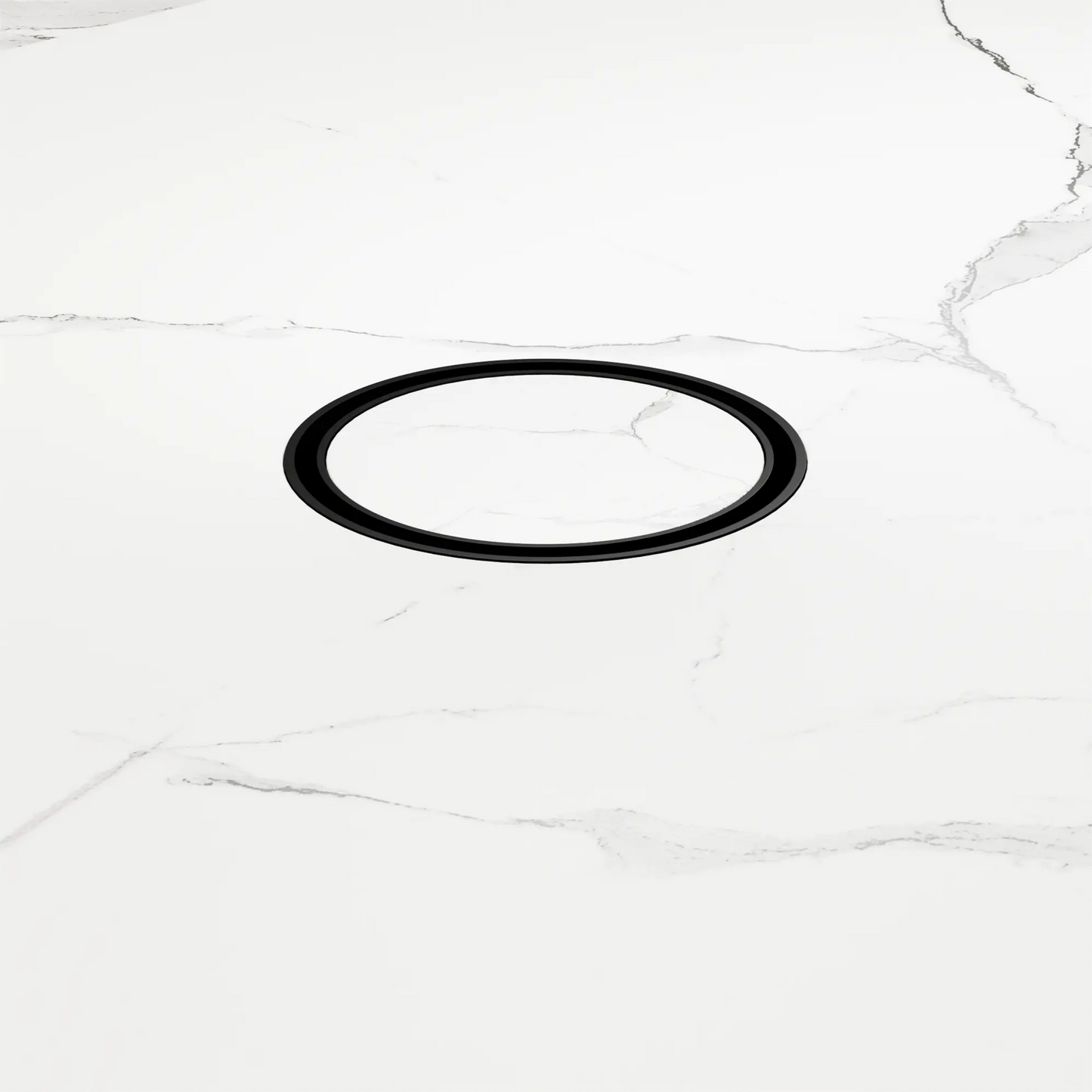 100mm Round Tile Insert Floor Waste 50mm Outlet Matte Black