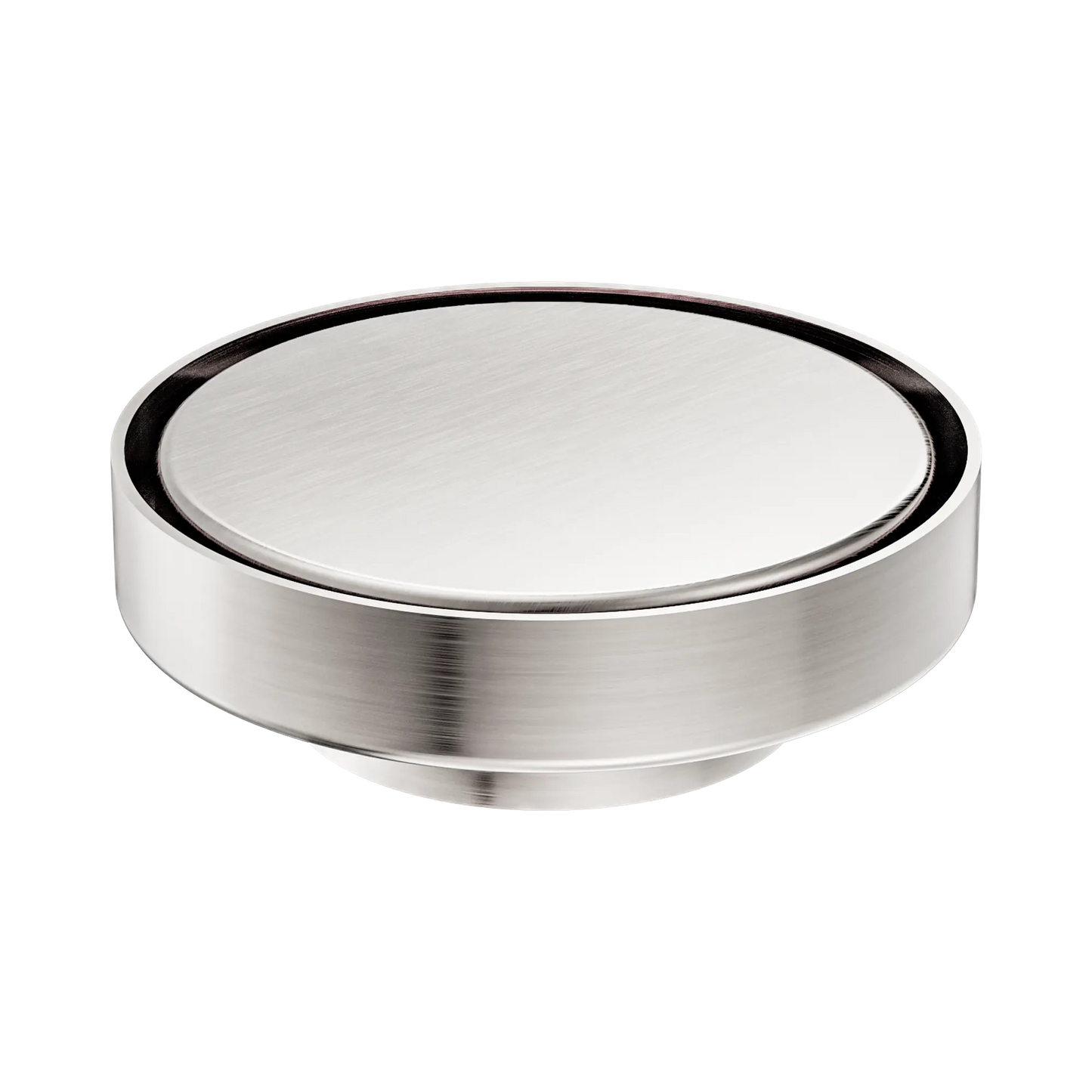 130mm Round Tile Insert Floor Waste 80mm Outlet Brushed Nickel