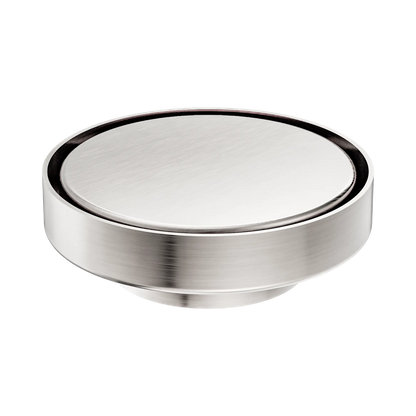 130mm Round Tile Insert Floor Waste 80mm Outlet Brushed Nickel