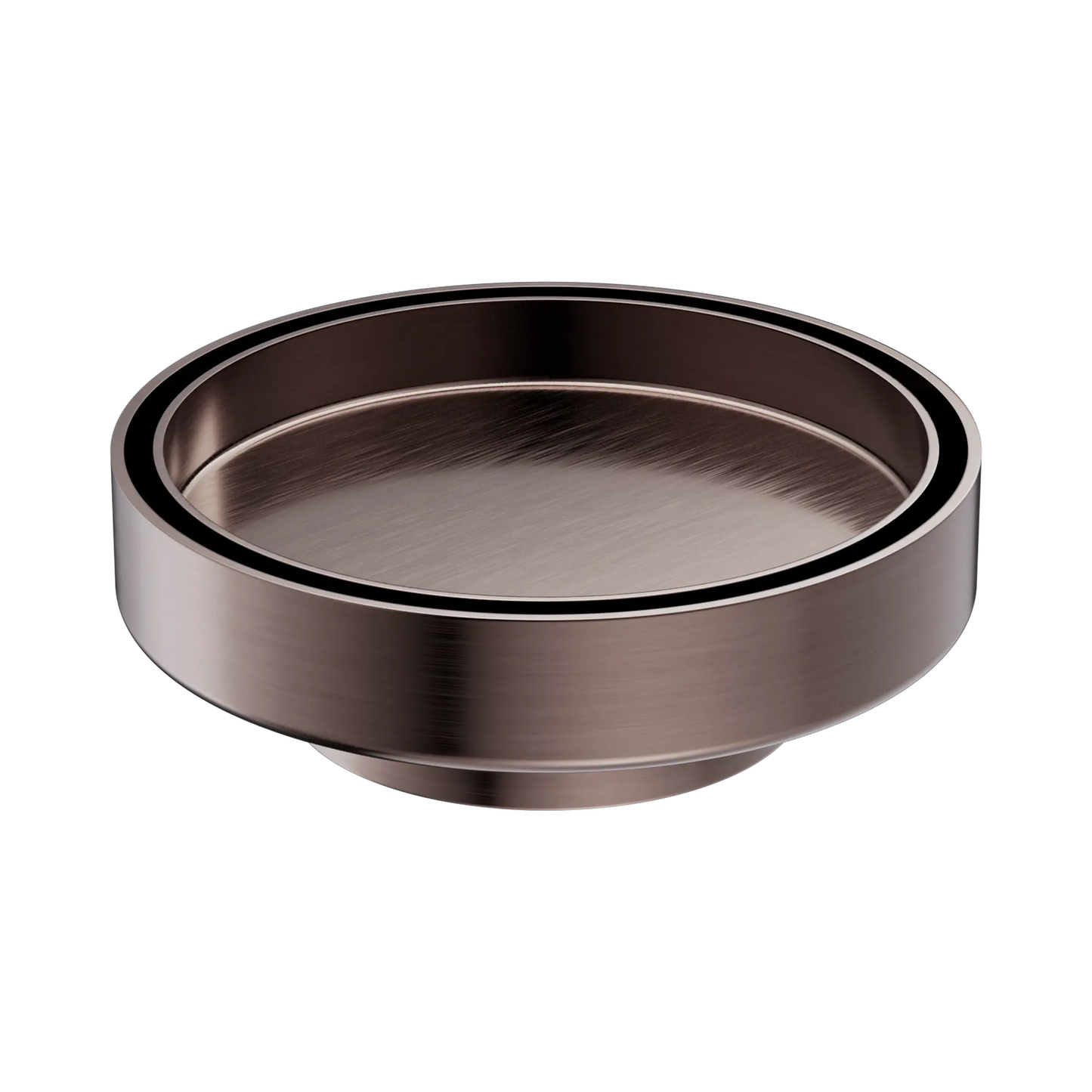 130mm Round Tile Insert Floor Waste 80mm Outlet Brushed Bronze