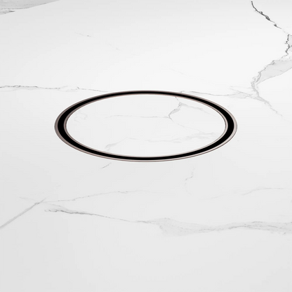 130mm Round Tile Insert Floor Waste 80mm Outlet Brushed Bronze